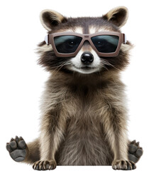 Canvas Print - PNG Animal sunglasses wildlife raccoon.