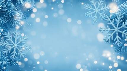 ai blue background with bubbles and snowflakes