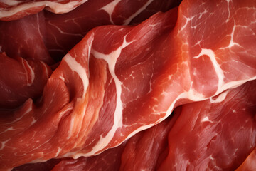 Wall Mural - Processed collage of fresh raw meat beef surface texture. Background for banner, backdrop