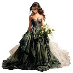 Wall Mural - green wedding dress