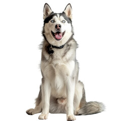 Wall Mural - siberian husky dog isolated on white background