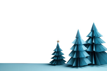 Wall Mural - PNG Origami Christmas tree border, transparent background