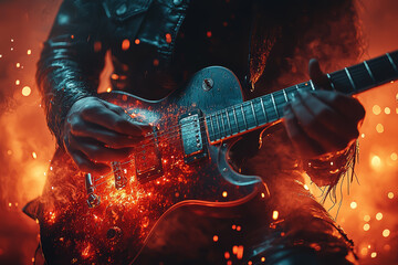 Wall Mural - A musician reaching a climactic note in a powerful performance, with the audience immersed in the moment. Concept of artistic expression and shared intensity.