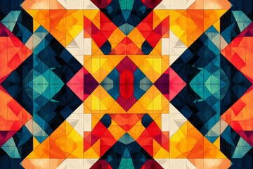 Abstract Geometric Pattern with Vibrant Colors created with Generative AI