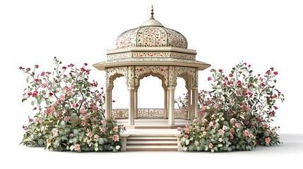 Wall Mural - Mughal Garden illustration,Mughal Garden elements collection,Mughal Garden wedding invitation,Mughal Garden frame