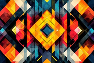 Abstract Geometric Pattern with Vibrant Colors created with Generative AI