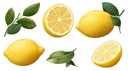 Wall Mural - et of lemon on isolate on transparency background png