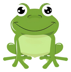 Canvas Print - PNG Cute frog illustration amphibian wildlife animal.