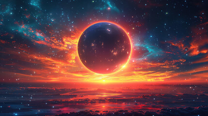 Wall Mural - planet in the sky , colorful