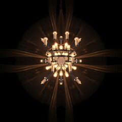 Wall Mural - chandelier in the dark