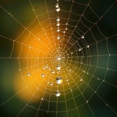 spider web with dew drops
