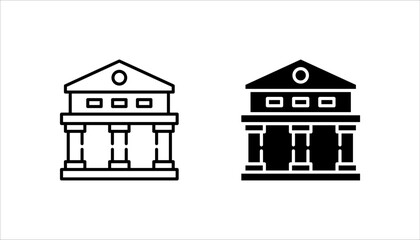 Wall Mural - Bank icon set. vector icons of bank, museum, building, university, business, on white background.