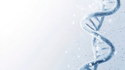 Poster - Futuristic white background featuring a DNA helix, representing cutting-edge biotechnology and medical advancements