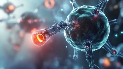 Poster - nanobot treating a human cell 