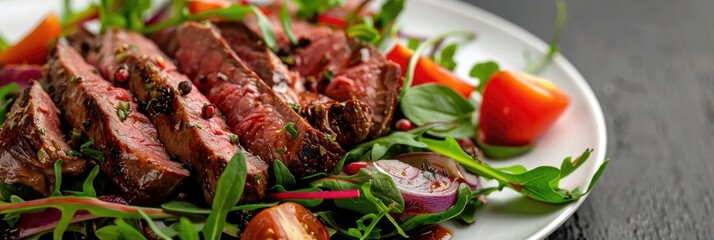 Sticker - Roast beef salad served with fresh vegetables