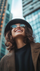 Wall Mural - Casual closeup of an attractive smiling woman