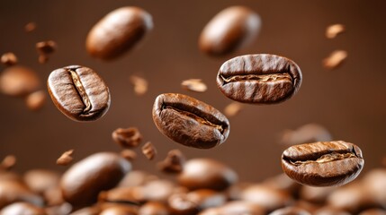 Airborne roasted coffee beans