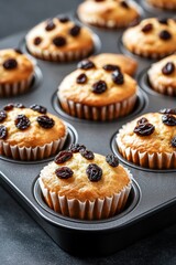 Homemade Raisin cupcake closeup view