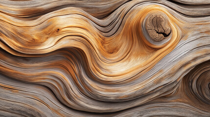 Aufkleber - Abstract wood texture showing wavy grain pattern with knots