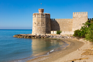 Wall Mural - Mamure Castle Mamure Kalesi on the coast of Mediterranean sea. Anamur. Mersin province. Turkey