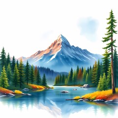 Wall Mural - lake in the mountains