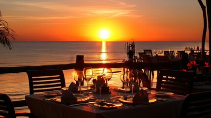 Romantic Dinner for Two at Sunset by the Ocean.