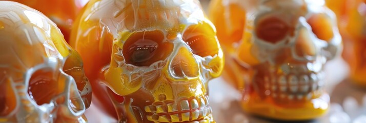 Sticker - Colorful Candy Corn and Skull-Themed Party Concepts