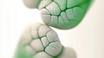 Aufkleber - Abstract organic cells structure connecting with green veins on white background