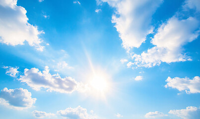Wall Mural - blue sky with sun-generative ai
