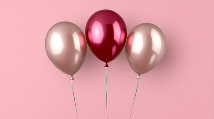 Wall Mural - Three Balloons on a Pink Background - Perfect for Your Party Decor