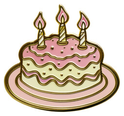 Sticker - Colorful birthday cake illustration