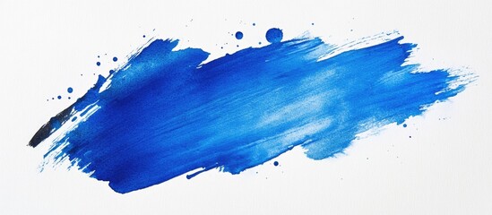 Poster - Watercolor illustration of blue paint on a white background