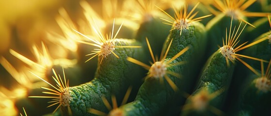 Close-up of a Cactus with Sunlight