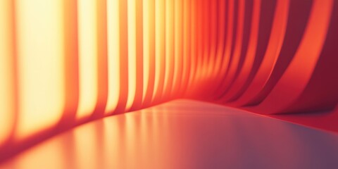 Fototapete - 3D rendering of a blurred bending wall with a gradient line background