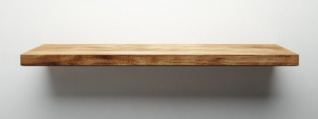 Poster - 3D rendering of wooden shelves isolated on a white background