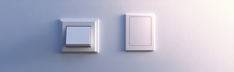 Poster - 3D rendering of a wall switch on a white surface