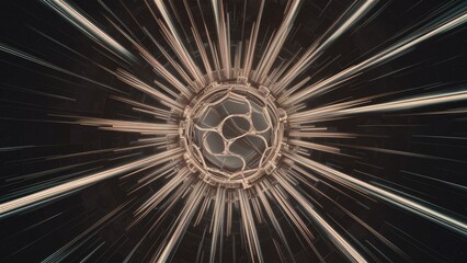 Poster - Fractal Background with Abstract Light Streaks and Space for Text