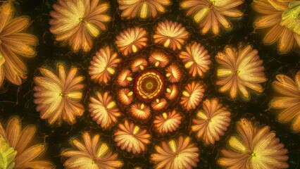 Poster -  Fractal Pattern of Sunlit Flowers