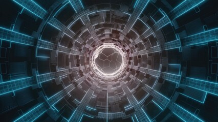 Poster - Futuristic Abstract Grid Background in a Sci-Fi Style