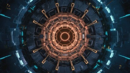 Poster - Futuristic Abstract Grid Background in a Sci-Fi Style
