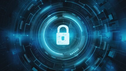 Aufkleber - Futuristic Digital Technology Background: Innovative Design for Software Education and Mobile Security Analysis.