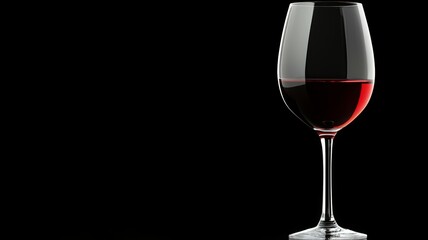 Wall Mural - A glass of red wine is sitting on a black background