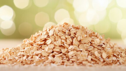 Wall Mural - A pile of oatmeal is on a table