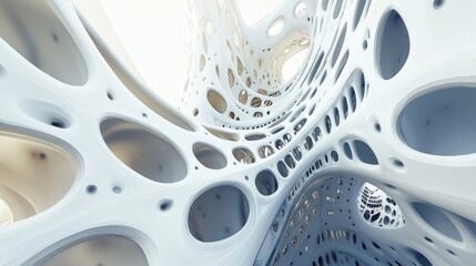 Poster - Abstract 3D illustration of architectural forms and structures