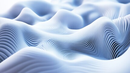 Poster - Abstract 3D shape featuring a distorted wave like design created through computer generation