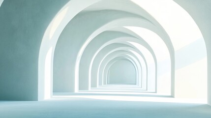 Poster - Abstract architectural background featuring an arched interior in a 3D render