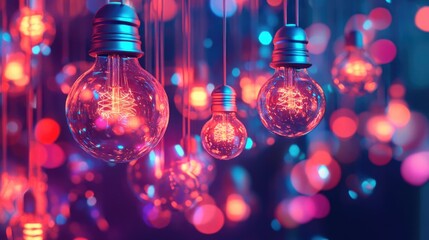 Poster - Abstract background featuring lightbulbs