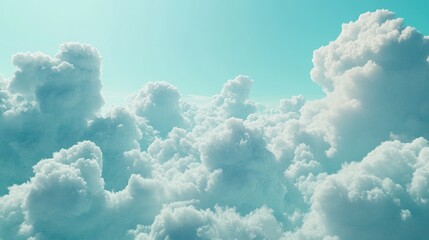 Poster - Abstract background of a cloudy blue sky with small clouds created through 3D rendering