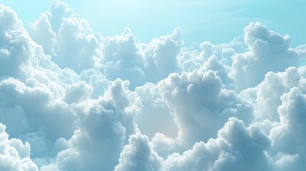 Poster - Abstract background of a cloudy blue sky featuring small clouds rendered in 3D
