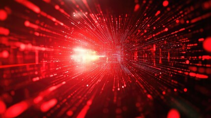 Poster - Abstract design featuring rays of red light in a technological theme